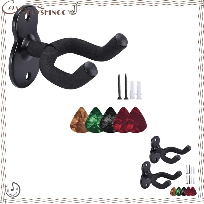BS Guitar Hanger Wall Mount Hooks Stand Musical Instruments Hook Holder ...