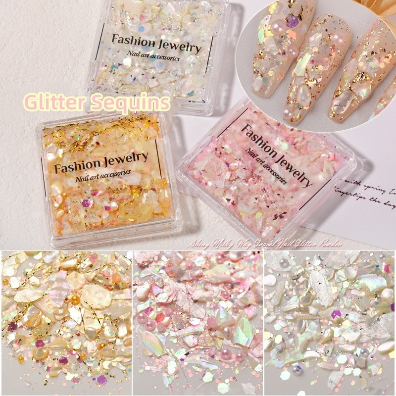 Nail Art Crystal Diamond Galaxy Powder Shellac Color Sequins Glitter ...