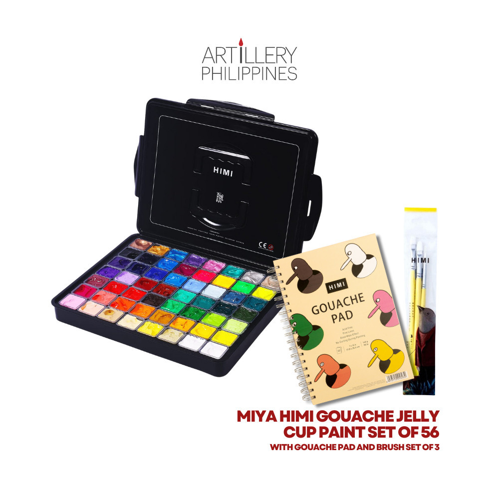 MIYA Himi Gouache Jelly Cup Paint Set Of 56 With Brushes + Gouache Pad Shopee Philippines