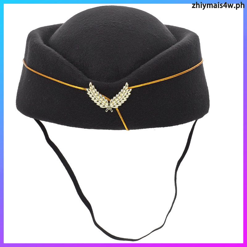 Stewardess Beret for Girls Dresses Pillbox Hat Airplane Hostess Miss