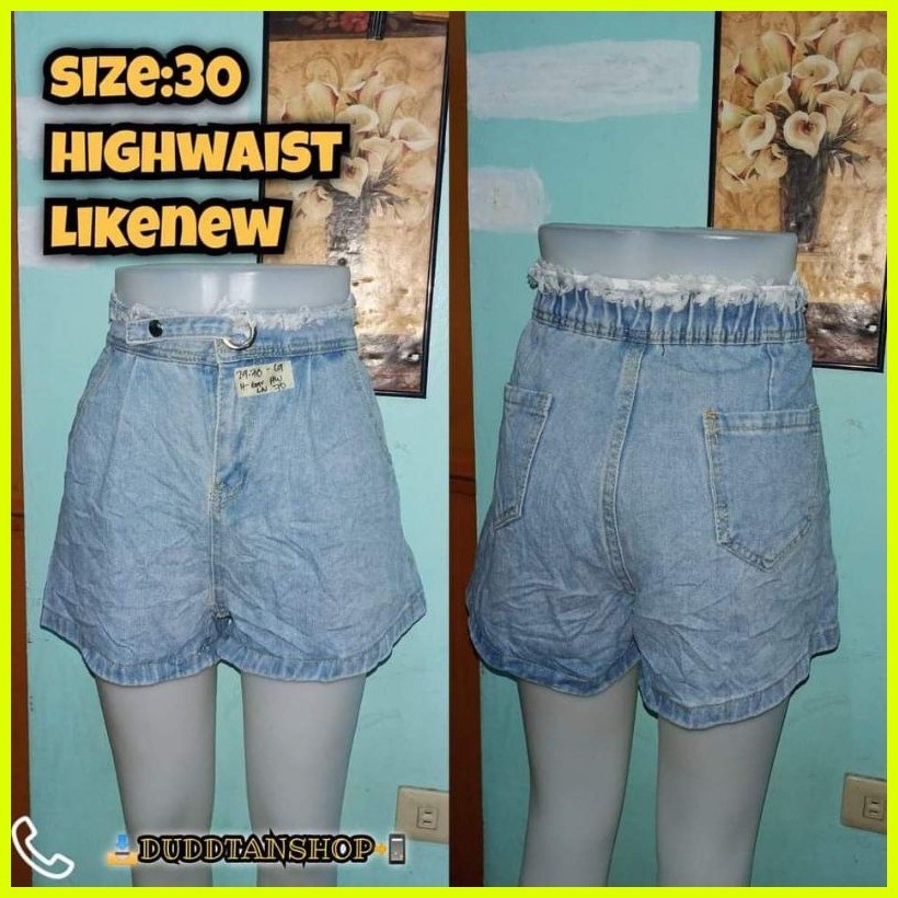 【Latest Style】 ♞Ladies Pure Highwaist Denim Short's | Shopee Philippines
