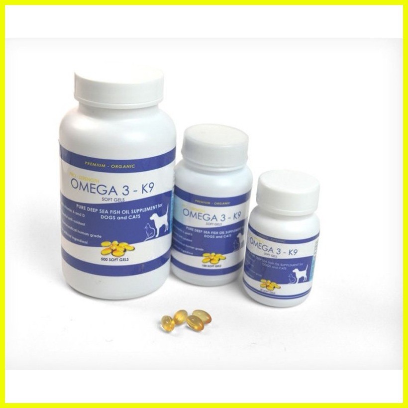 ∈ Fish Oil 100 or 500 soft gels Omega 3 Supplement for Dogs and Cats