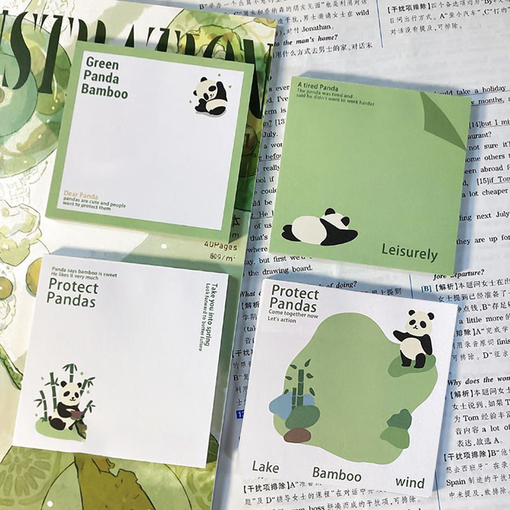 Cartoon Panda Notebook Cute and Simple Note Paper Student Tearable Non ...