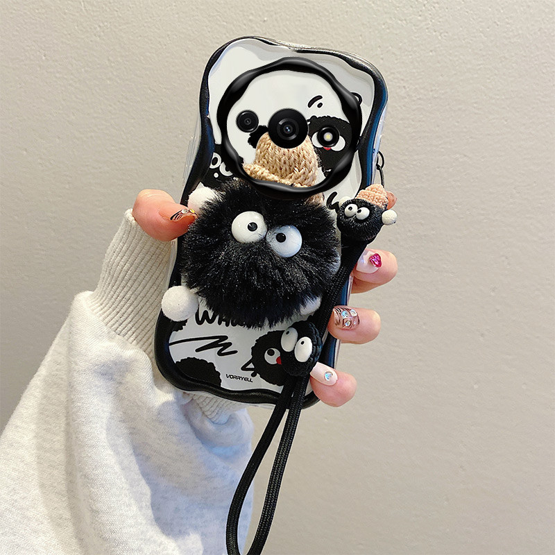 Custodia Peluche A Forma Di Coniglio Per Redmi A3 – Copertura Morbida In Finta Pelliccia Con Strass E Orecchie, Viola