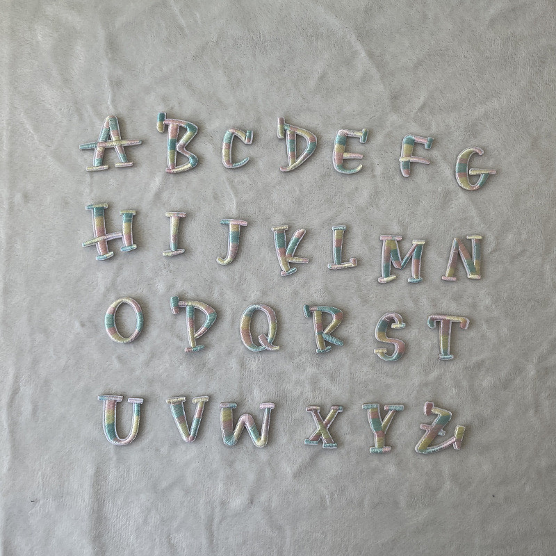 Seven Colors 26 Letters Embroidery Stickers Cloth Stickers Clothes ...