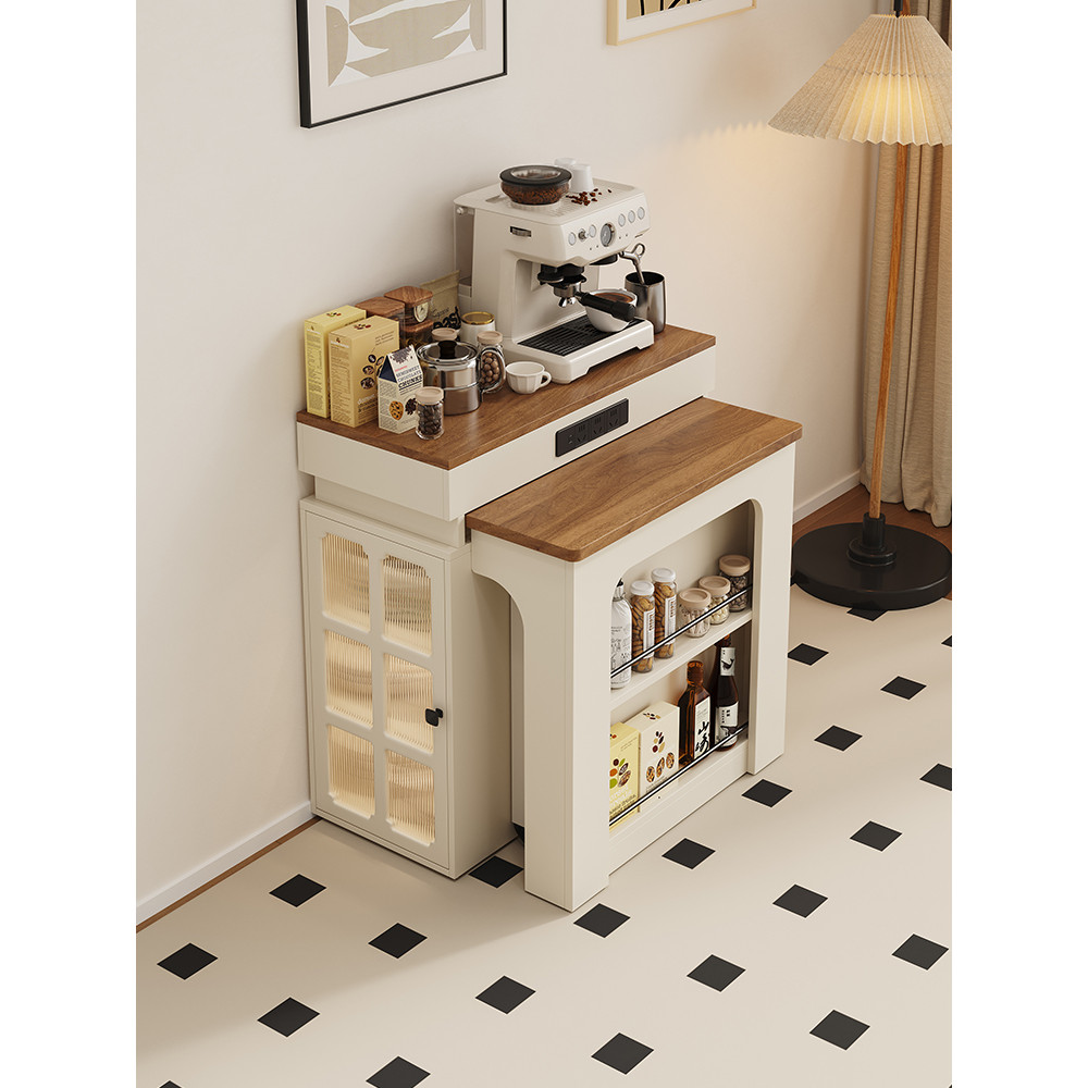 Cream Style Island Dining Table Integrated Home Extendable Small ...