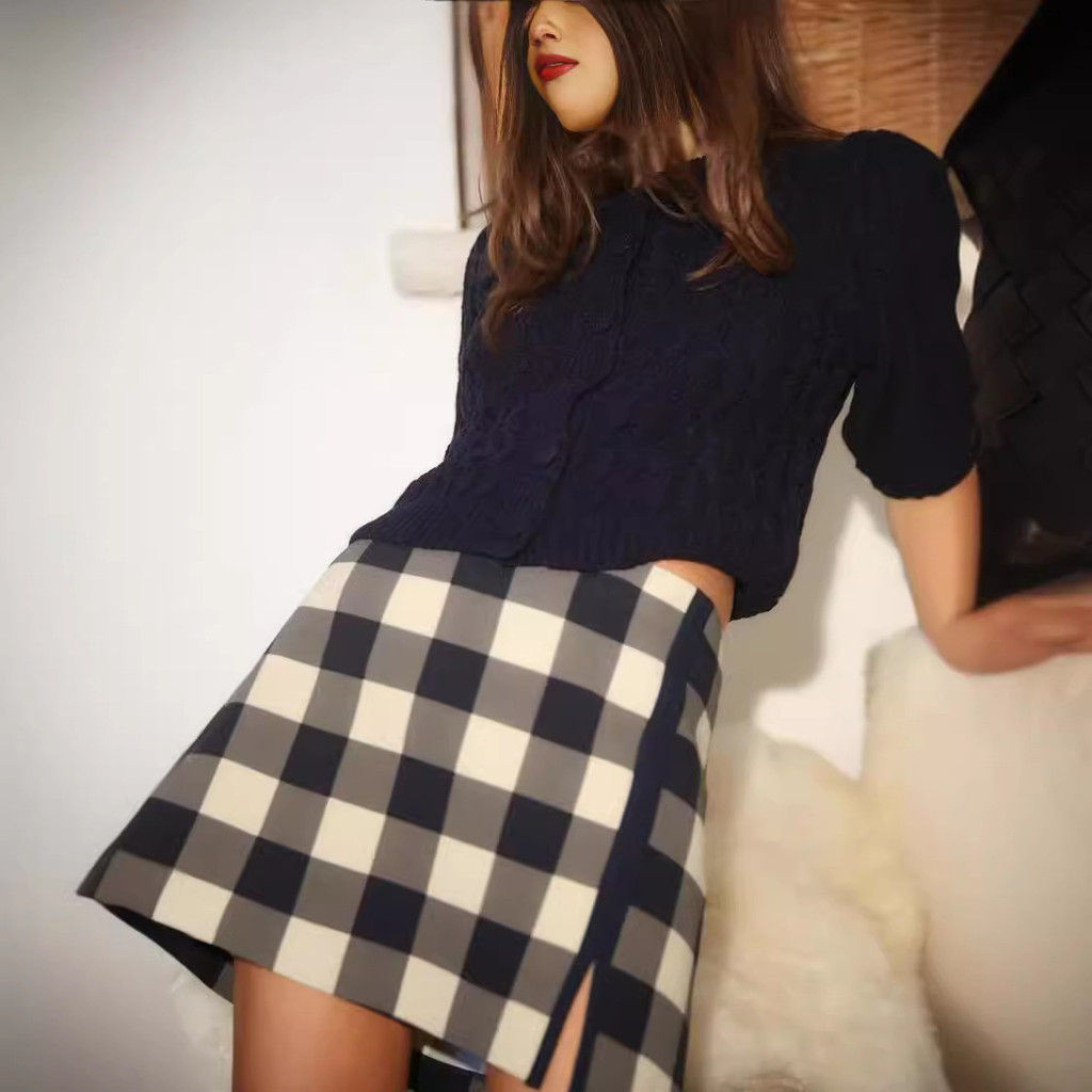 2024 Spring Summer New European Station Checkered Mini Skirt H938549 Shopee Philippines