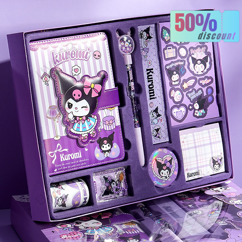 Sanrio Kuromi My Melody Notebook Set Cute Cartoon Diy Gift Box Notebook ...