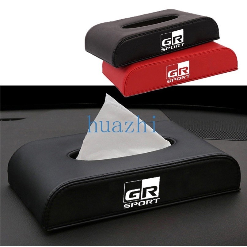 Toyota Gr Sport Car Luxury Leather Tissue Box Hanging Car Tissue Box ...
