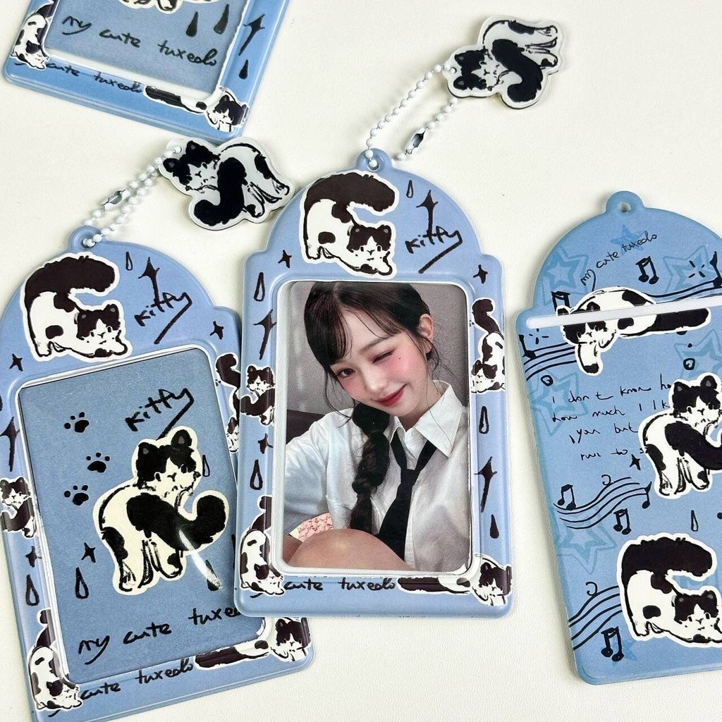 Ins Cute Cow Cat Card Set Idol Card Bag 3-inch One Grid Small Card ...