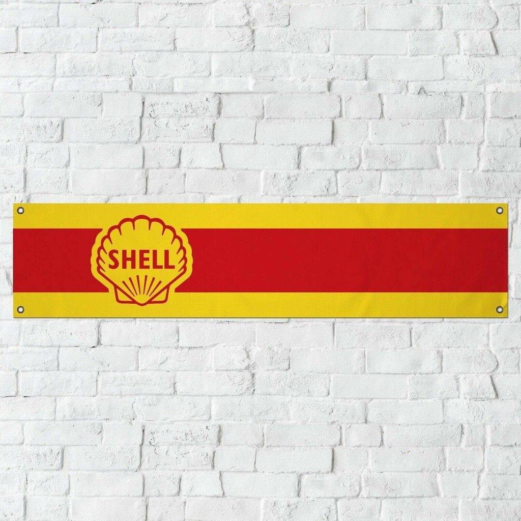 Shell Oil Banner Garage Decoration Sign Tin Sign Club Bar Metal Poster ...