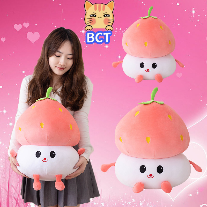 BCT Strawberry Plush Toys Cute Fruit Strawberry Mantou 2 in 1 Doll