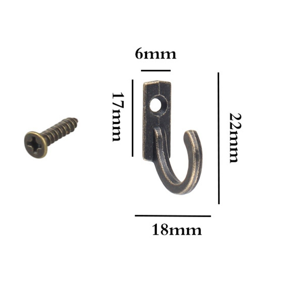 10PCS Small Antique Hooks Wall Hanger Hook Curved Buckle Horn Lock ...