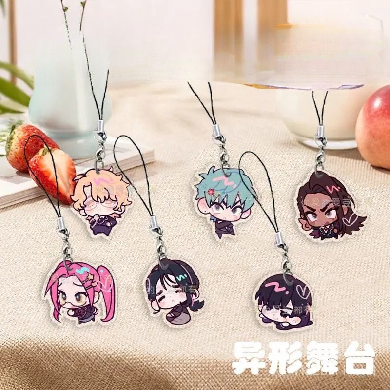 6Pcs Anime Cosplay Alien Stage Keychain For Students Pendant Lanyard ...