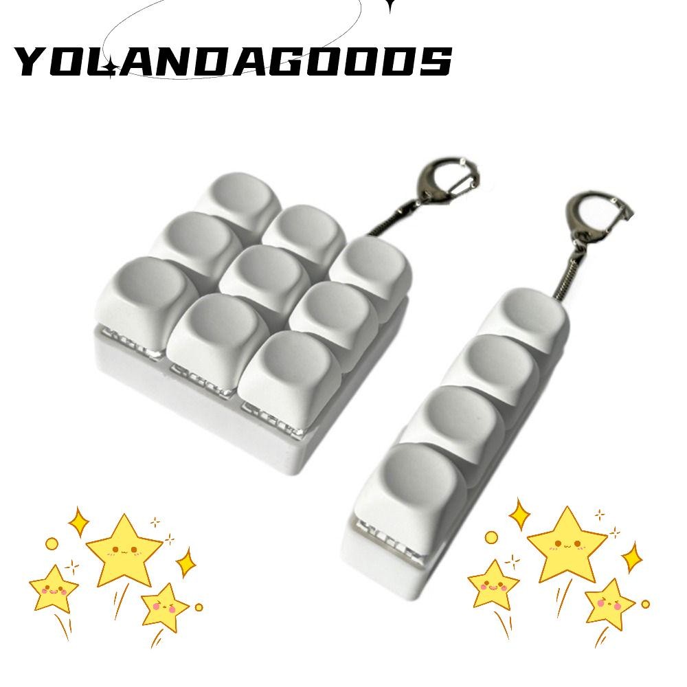 YOLA Fidget Keychain, DIY Keyboard Keys Button Finger Keyboard Cap ...