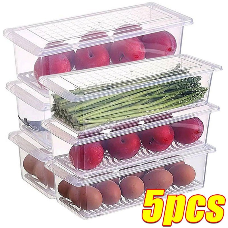 Kitchen Refrigerator Meat Fish Organizer Storage Box / Fridge Fruits ...
