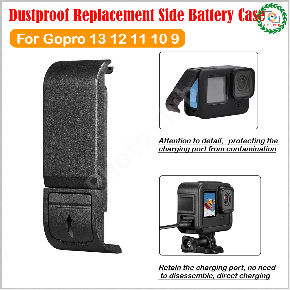 Dustproof Replacement Side Battery Case for GoPro Hero 13 12 11 10 9 ...
