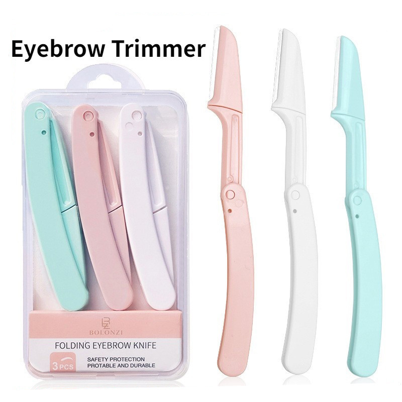 3PCS/BOX Women Eyebrow Razor Face Eye Brow Trimmer Blade Shaver Safety ...