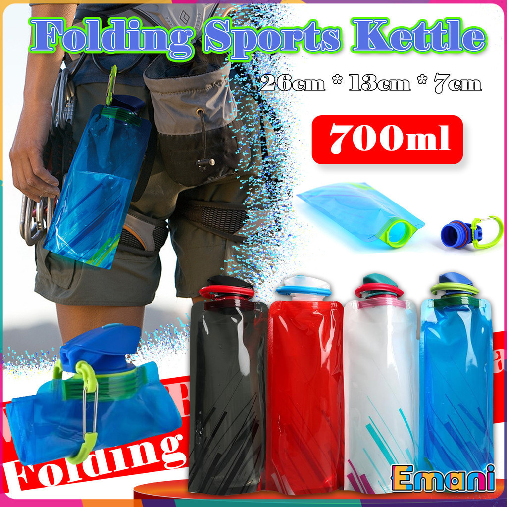 700ml Travel Collapsible Folding Drink Water Bottle Sports Kettle ...