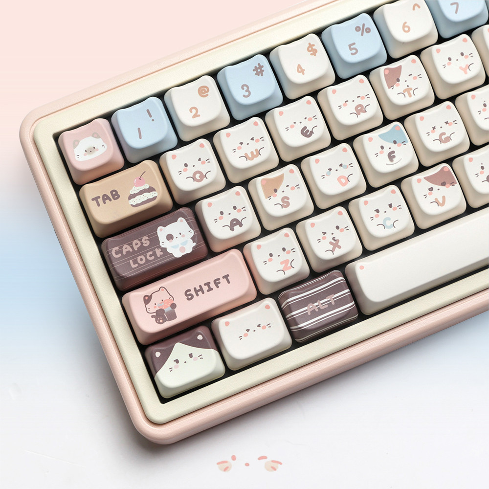 PBT Keycaps-Sea Salt Cat 140Keys/Set Keycaps MAO Profile Dye ...