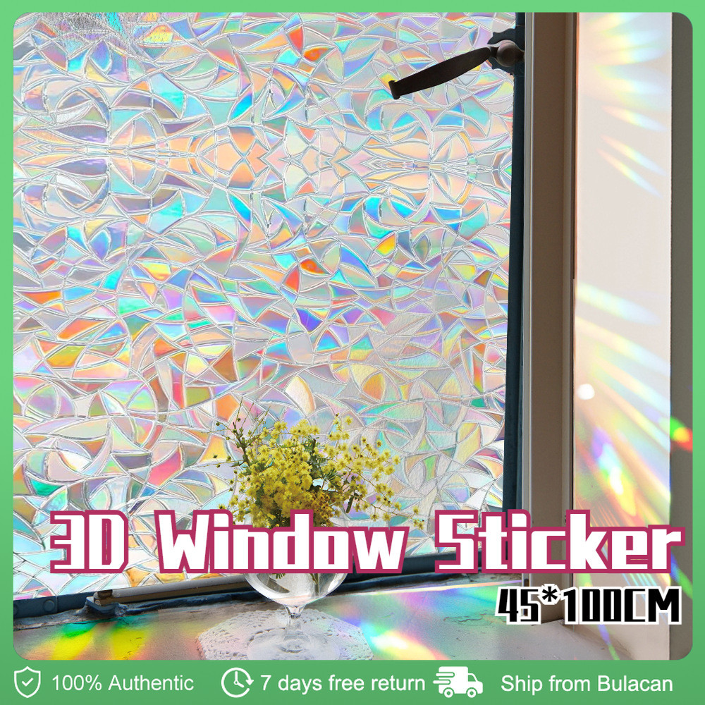 Glass Window Stickers Glue-free Window Privacy Film 3D Decorative Film ...