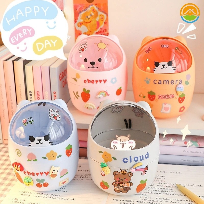 Cute Cartoon Teddy Bear Desktop Trash Can - Student Dormitory Large ...