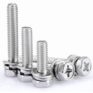 M3 M4 M5 304 Stainless Steel Cross External Hexagon Three Combination ...