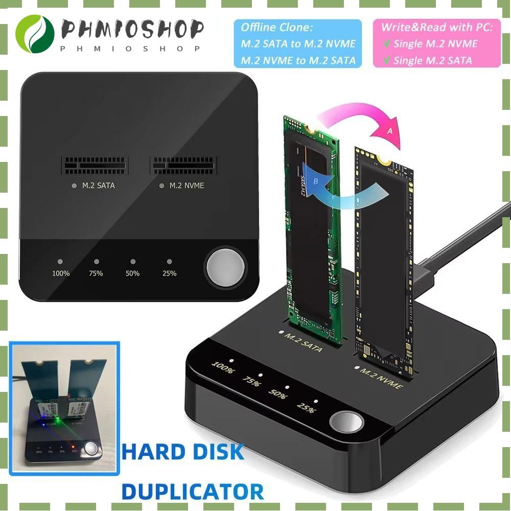 MIOSHOP Hard Drive Docking Station, Dual-Bay Dual Rotors Reading M.2 ...