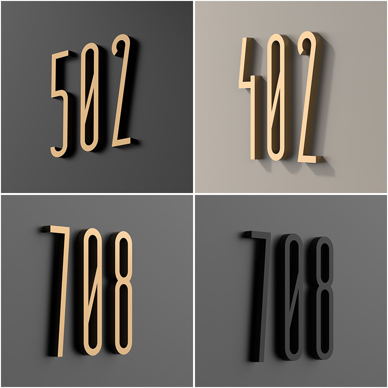 3D Solid Digital 0-9 House Number Address Customization, Creative Room ...