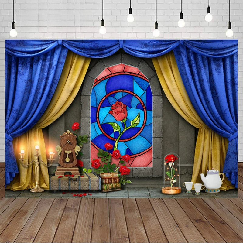 Disney Beauty and The Beast Princess Belle Backdrop Kids Birthday Party ...