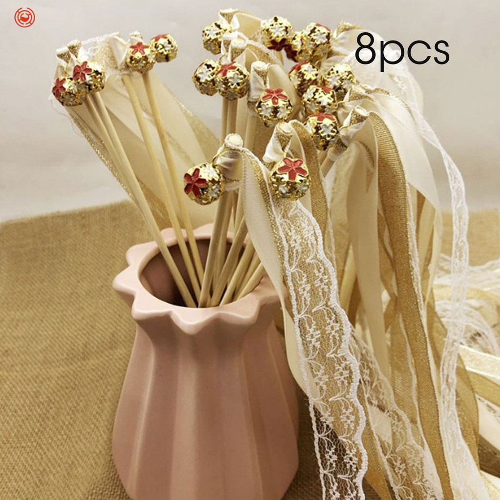 AG Color Ribbon Wands Fairy Sticks Wedding Twirling Lace Streamers With ...