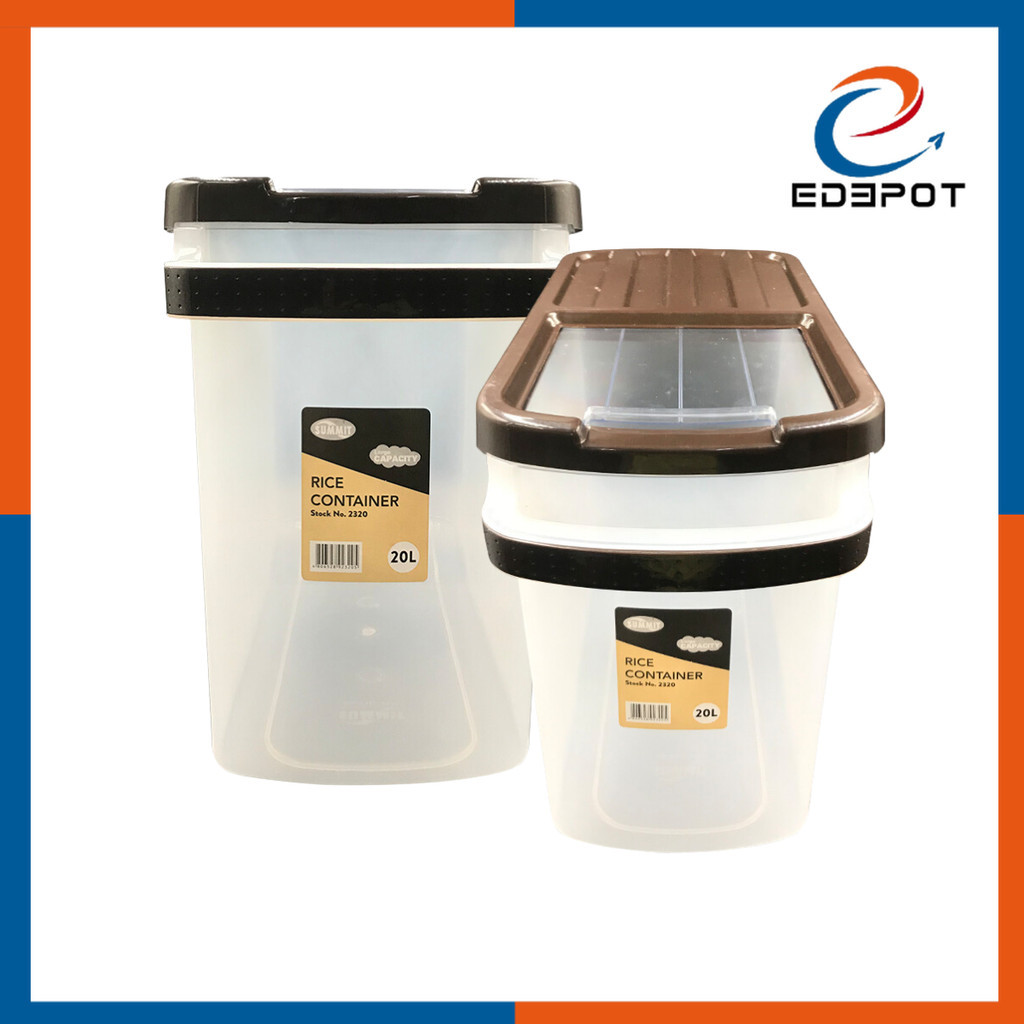 Edepot Summit Rice Container with Free Cup & 4 wheels (20L) | Shopee ...