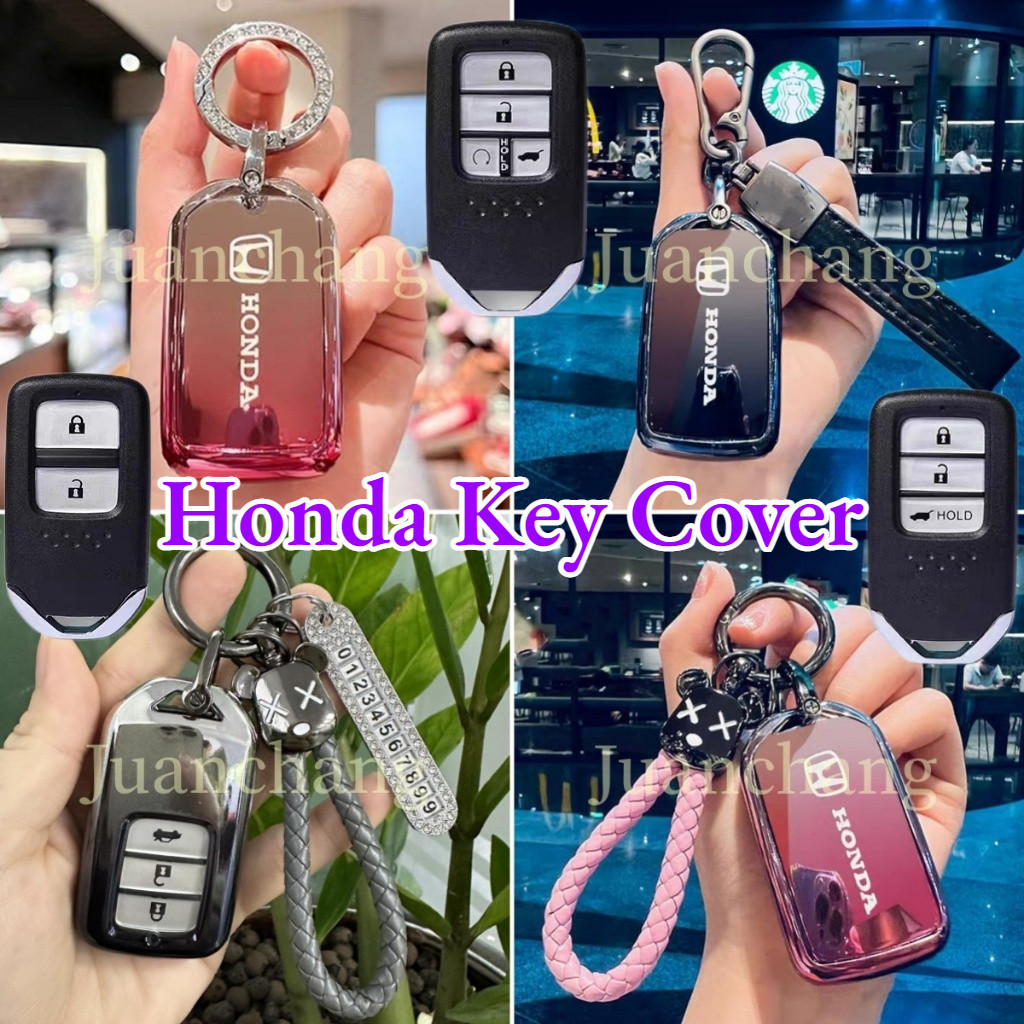 Soft TPU Key Case Car Remote Cover Fob with Bear Keychain for Honda Fit ...
