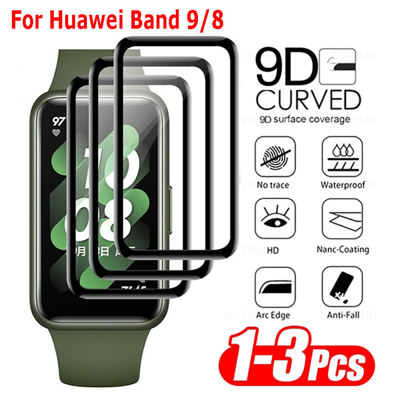 Huawei Band9 Band8 Band6 Band4 Band3 900D HD Curved Black Edge Tempered  Glass Film For Huawei Band Pro Anti-Fingerprints Anti Scratch 