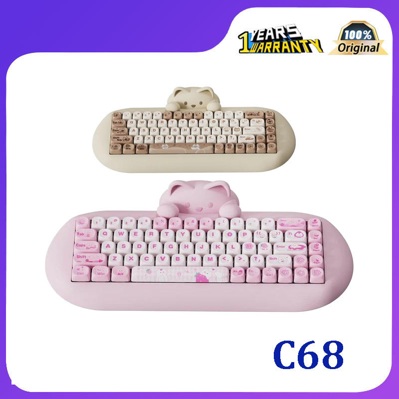 Yunzii C68 Aluminum Wireless Mechanical Keyboard 65% RGB Hot Swappable ...