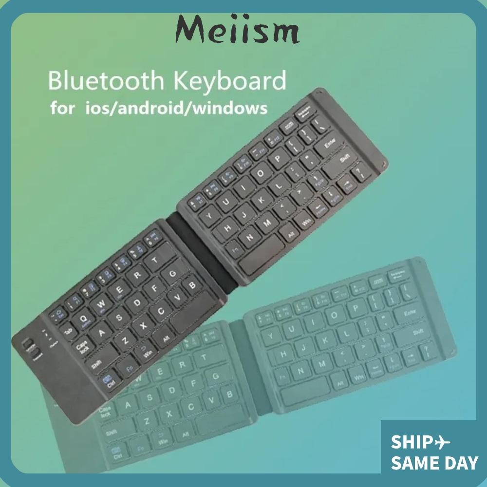 MEIISM Folding Bluetooth Keyboard, Wireless Black/White Mini Keyboard ...