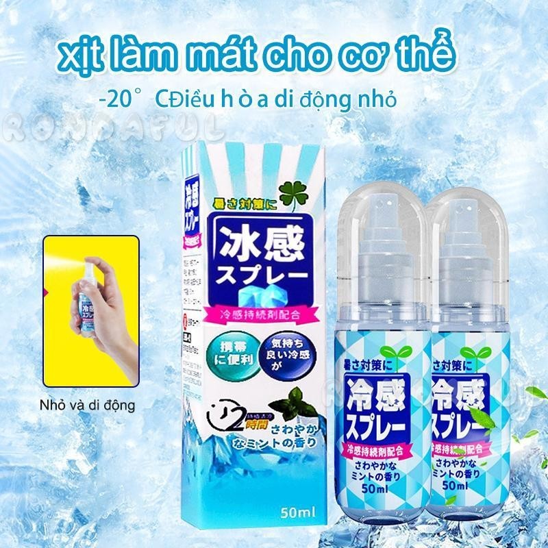 Body Cooling Spray 50ml Portable Cooling Spray Summer Anti-Flashing ...