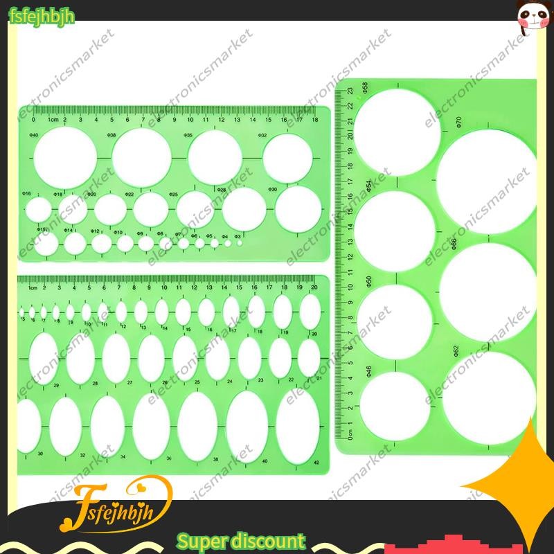 【fsfejhbjh】3 PCS Circle Template Plastic Circle and Oval Templates ...