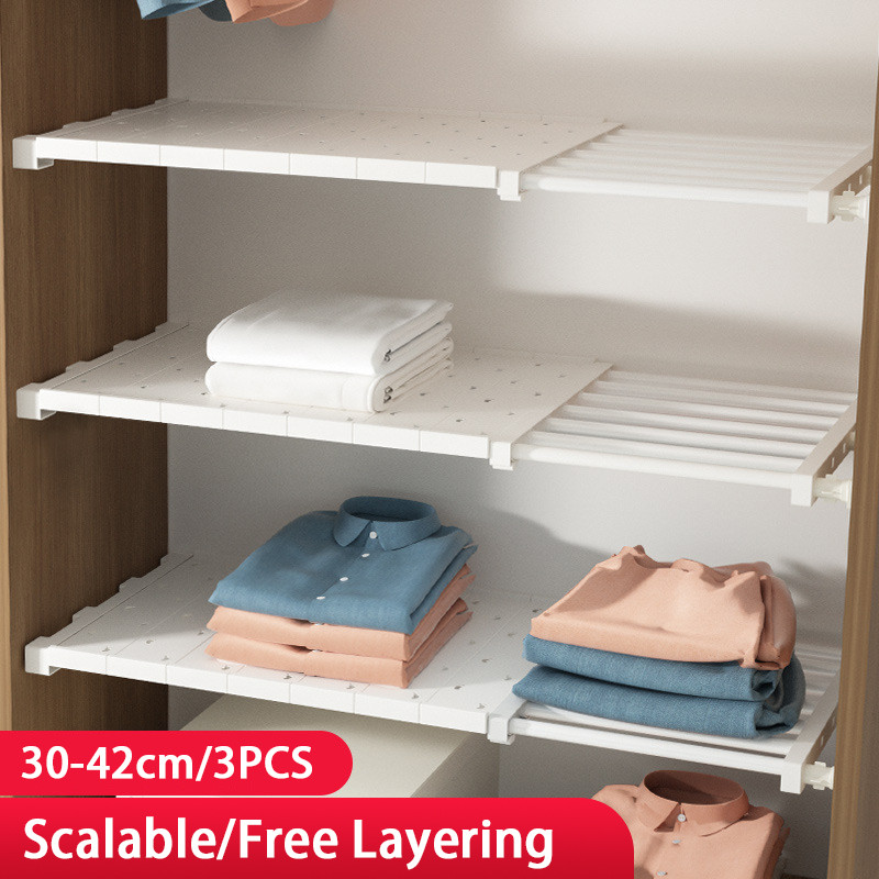 Extendable Cupboard Closet Shelf Wardrobe Closet Shelf Storage Rack ...