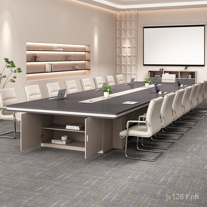 Conference Table Rectangular Rounded Corner Office Desk Large Modern ...