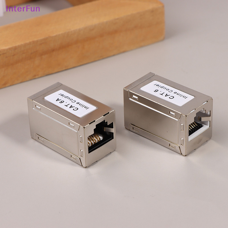 hot 1Pc Shielded Cat 6a RJ45 Inline Couplers Female To Female Ethernet ...