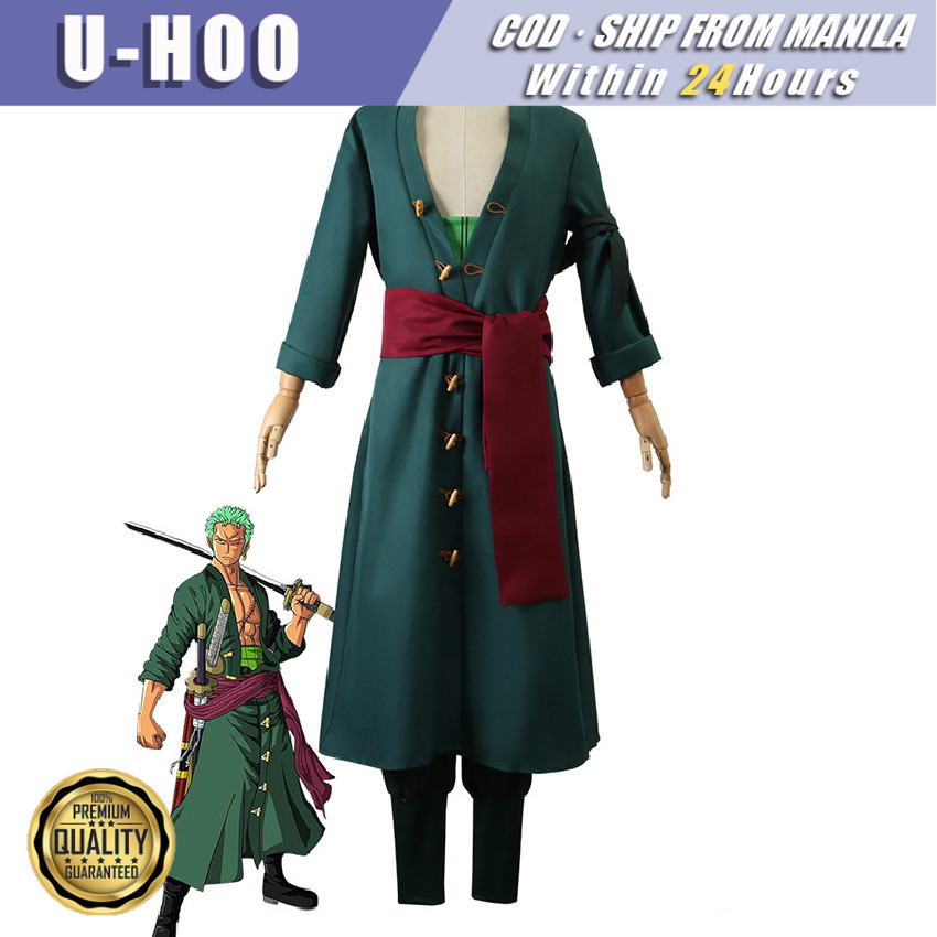 Roronoa Zoro 2nd Cosplay Costume One Piece Kimono Robe Cloak Cape ...