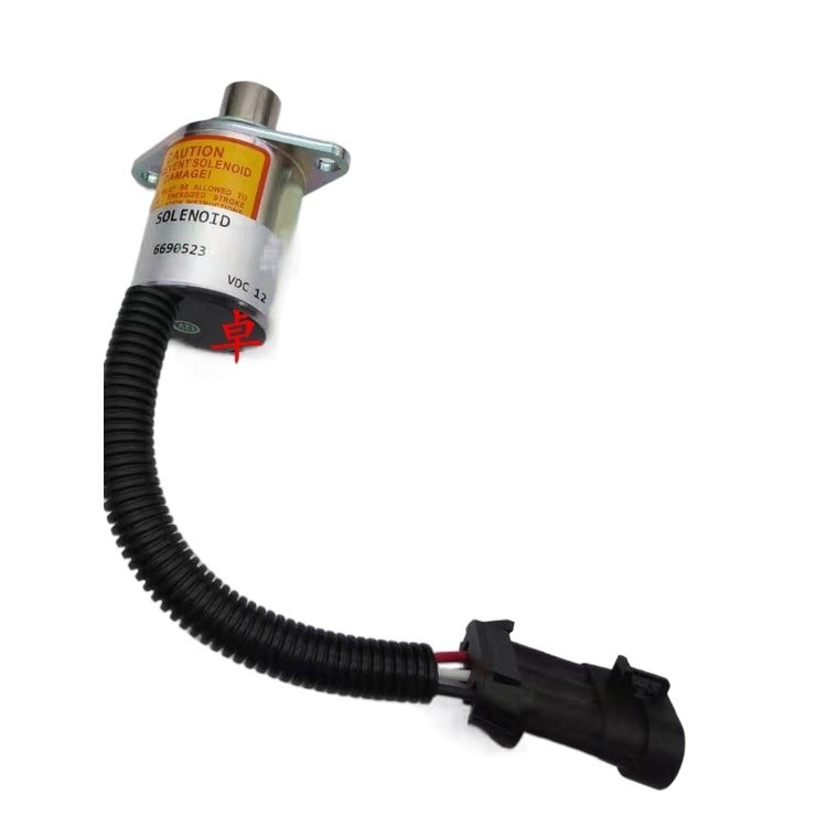 6690523 Flameoff stop fuel cutoff solenoid valve for excavator loader