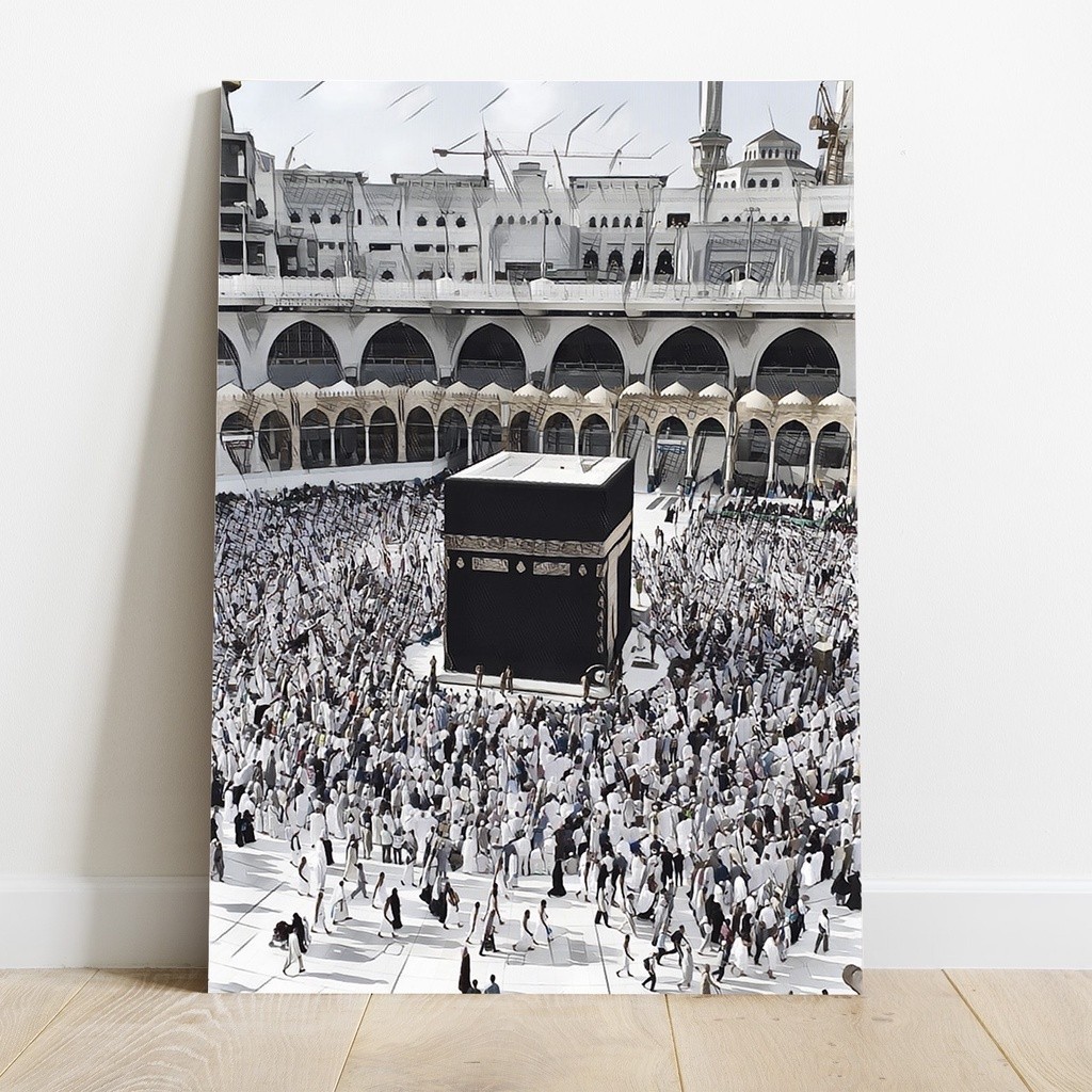 KAYU HIASAN DINDING Poster Kaaba Hajj Umrah Umrah Umrah Thawaf ...