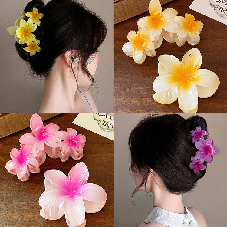 1pcs Colorful Plumeria Flower Hairpin Grips Clips Barrettes Accessories Hawaiian Headwear