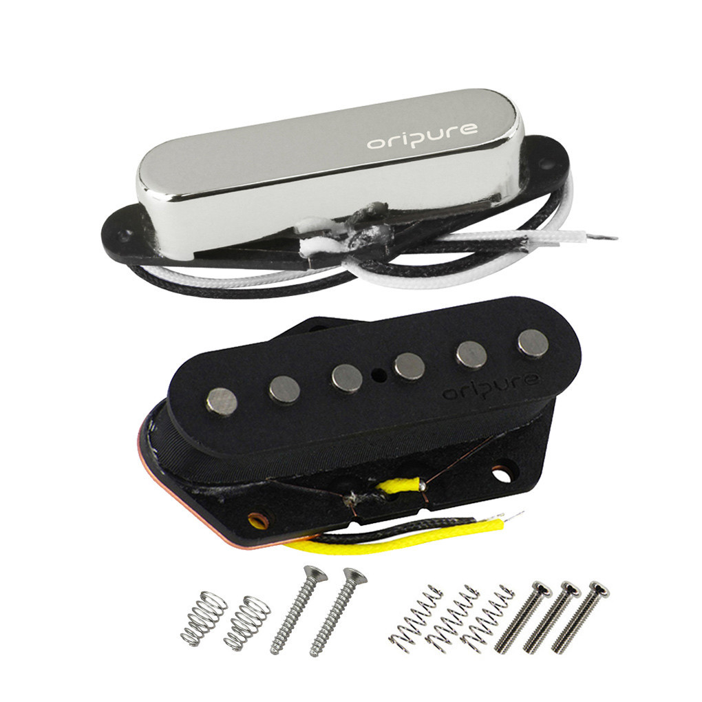 OriPure Alnico 5 SSS Pickguard Set Vorverdrahtet | Für Fender Strat E-Gitarren | Creme 3-lagig | Komplett Mit Pickups & Zubehör