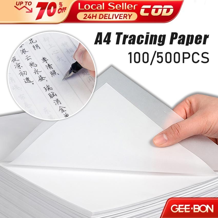 GEEBON A4 Onion Skin Paper 100/500PCS Translucent Copy Papers For