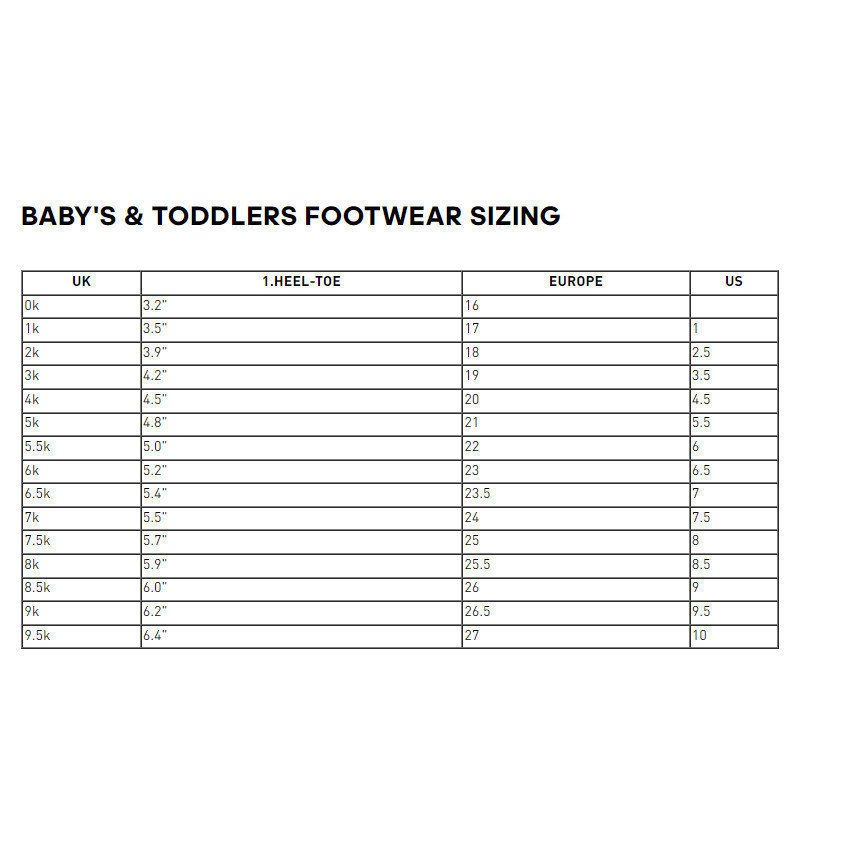 Infant Shoe Superstar Toddler Size Chart Baby Superstar Cloud