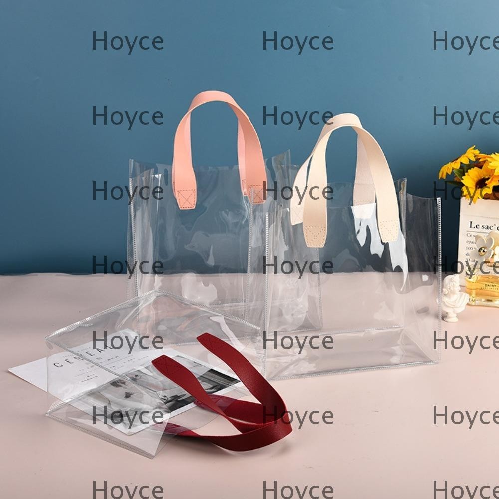 HOYCE Tote Bag, Transparent Handle Transparent Shopping Bags, PVC Hand ...