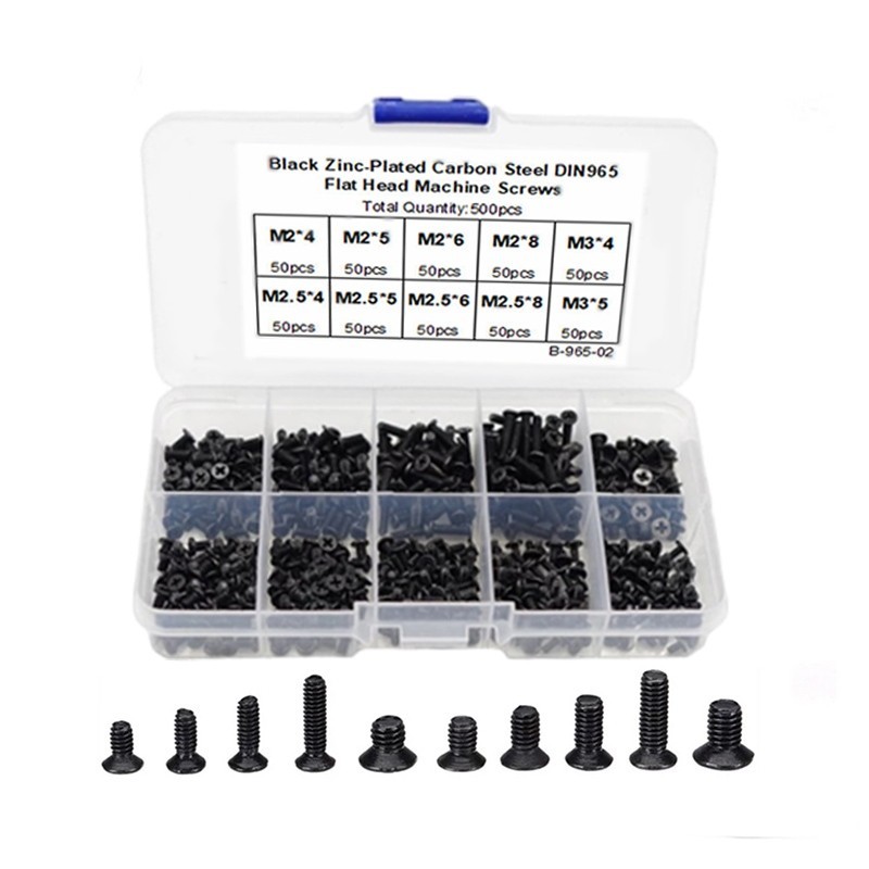 500Pcs M2 M2.5 M3 Universal Laptop Screws Set Flat Head Computer ...